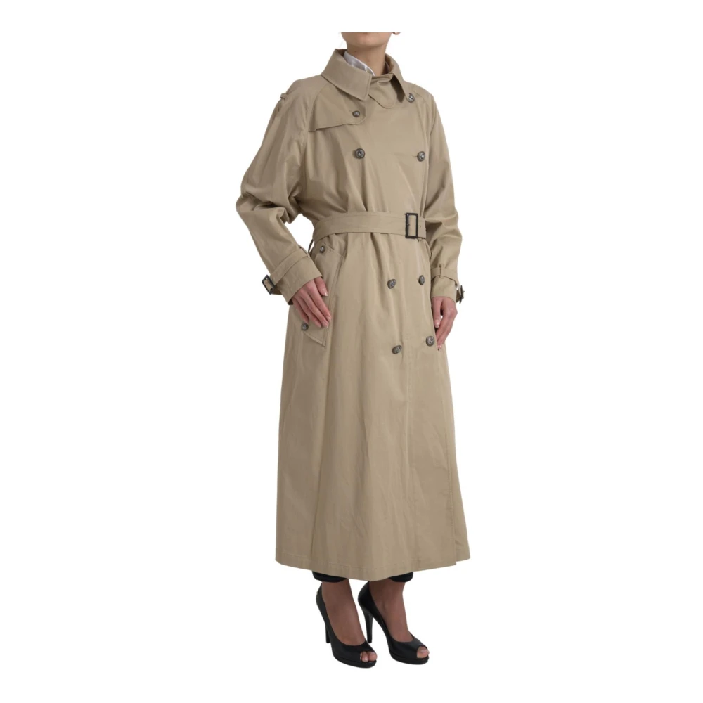 Dolce & Gabbana Women's Beige Khaki Double Breasted Trench Coat - Trench Coats - Xl - Coats