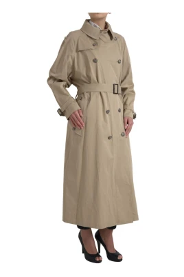 Khaki Dubbelknäppt Trench Coat