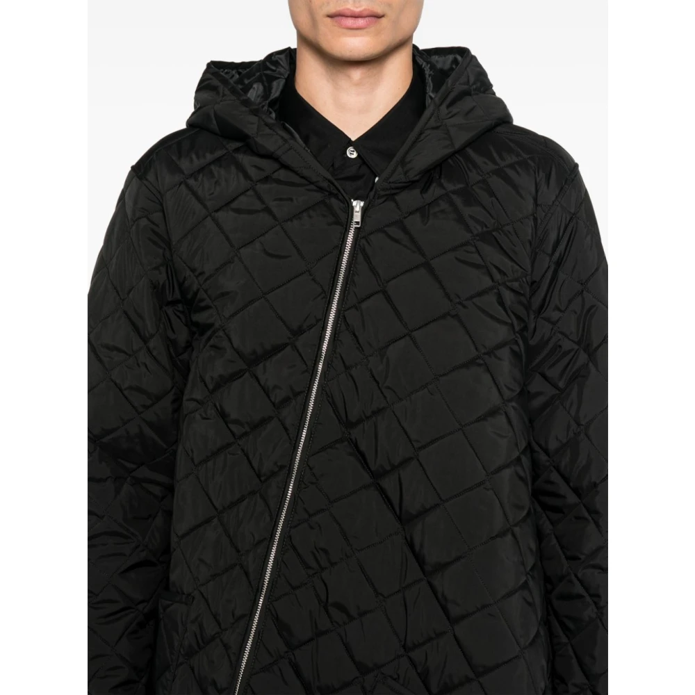 Comme des Garçons Zwarte Gewatteerde Parka Jas Black Heren