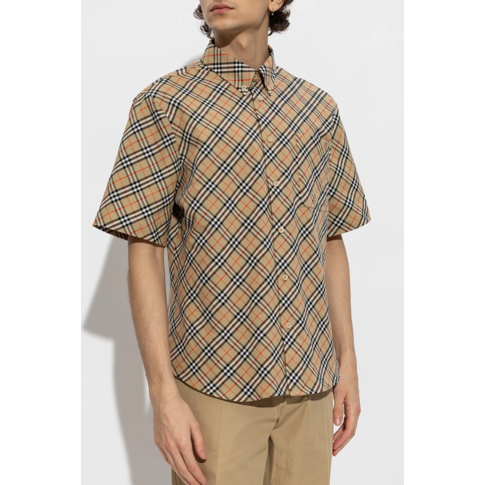 Burberry Geruite overhemd Beige Heren