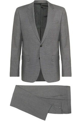 Slim Fit Ljusgrå Kostym