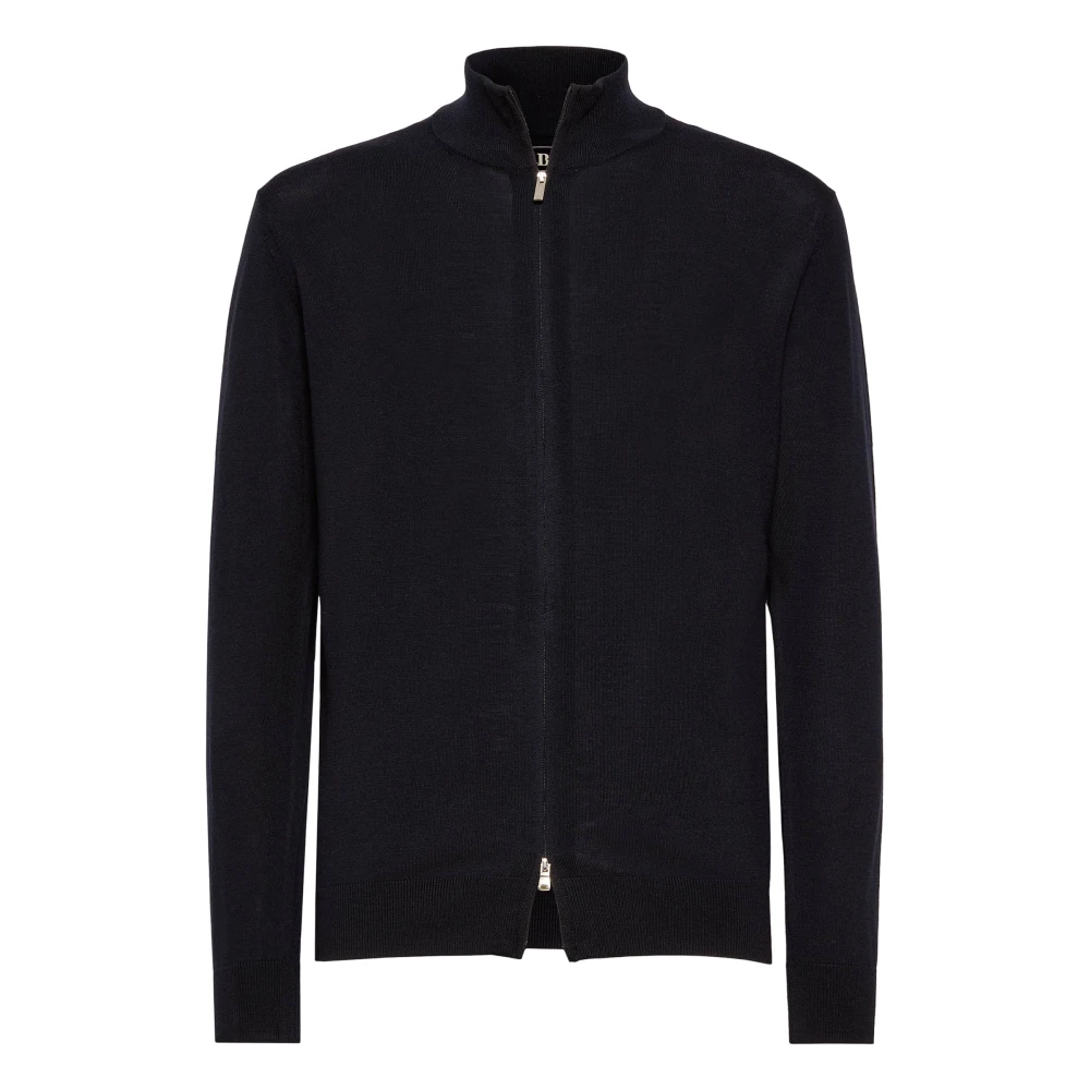 Boggi Milano Full-Zip Jumper Blue Heren