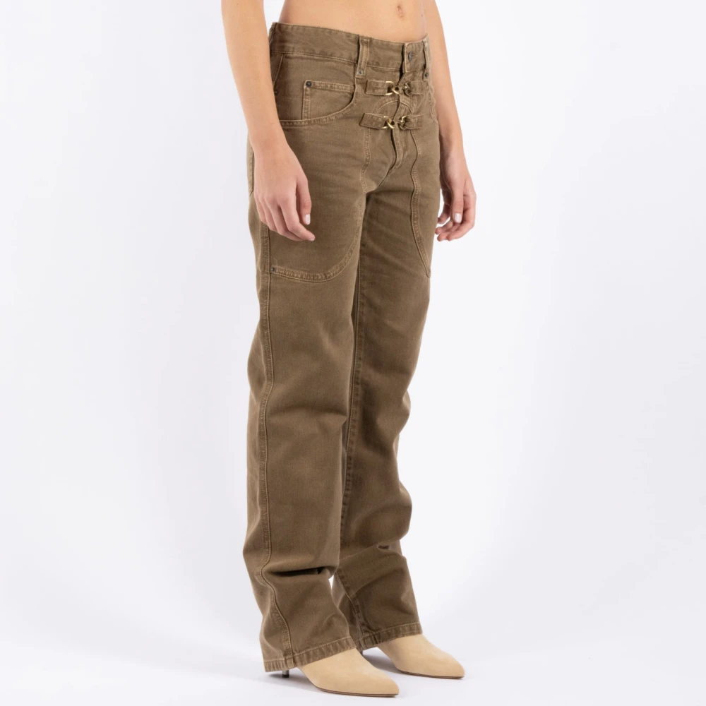 Isabel marant Bruine Rechte Pijp Broek Brown Dames