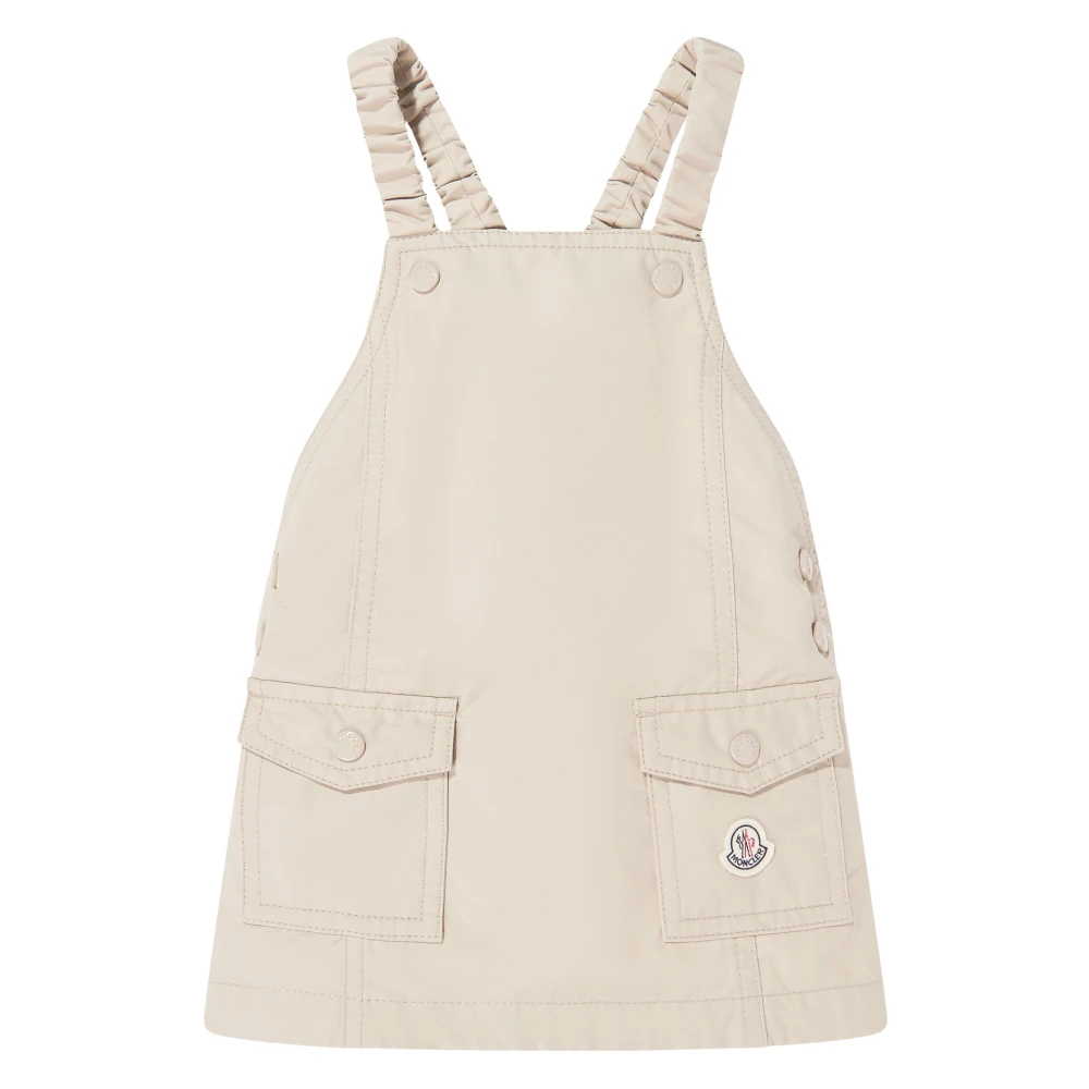 Moncler Dresses, Female, 6 M, Logo Pinafore Dress Beige