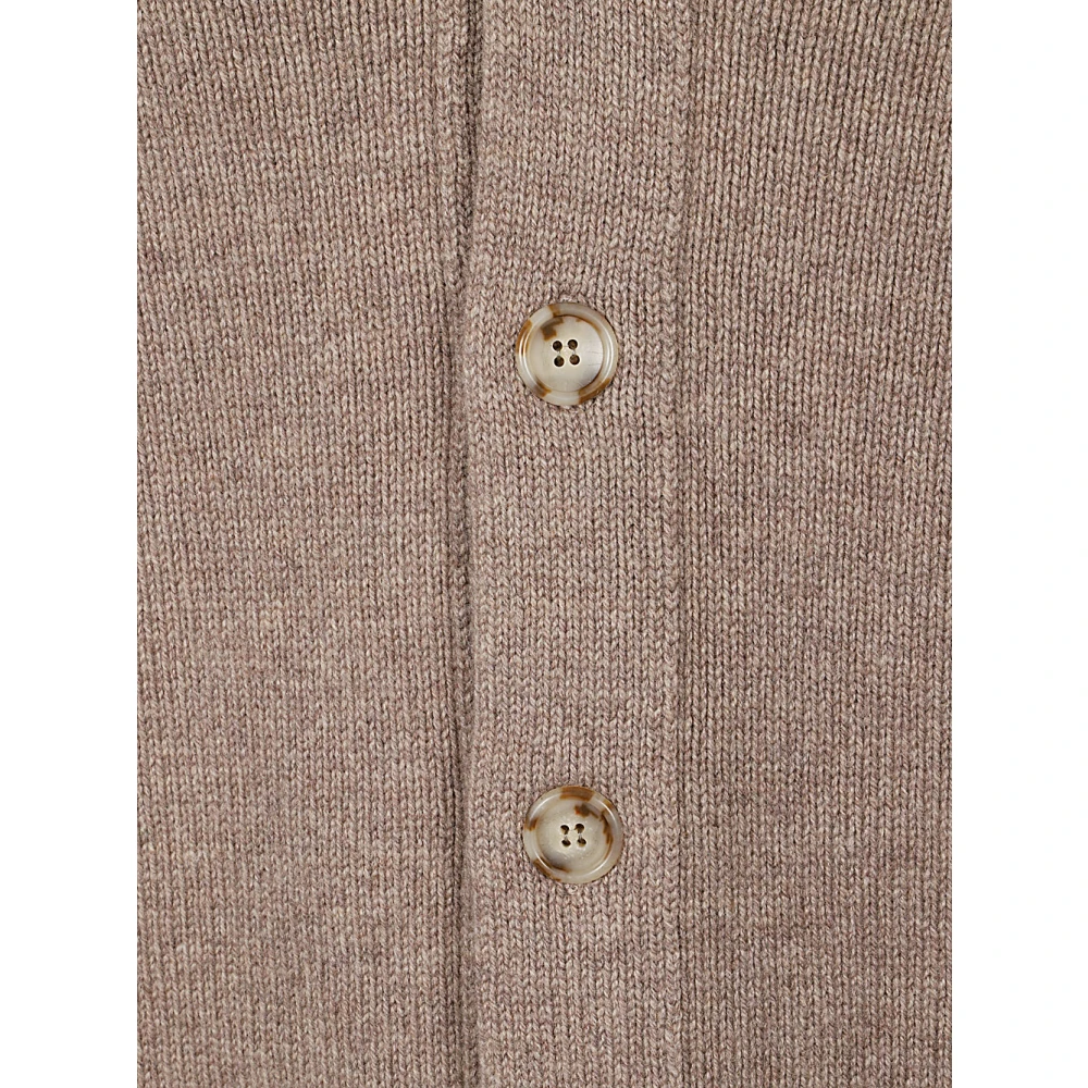 Daniele Fiesoli Merino Knoop Gebreide Vest Brown Dames