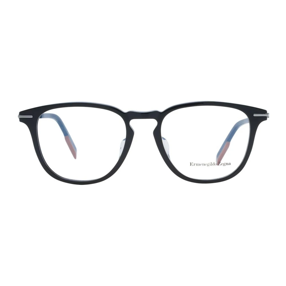 Ermenegildo Zegna Zwarte ronde plastic optische monturen Black Heren