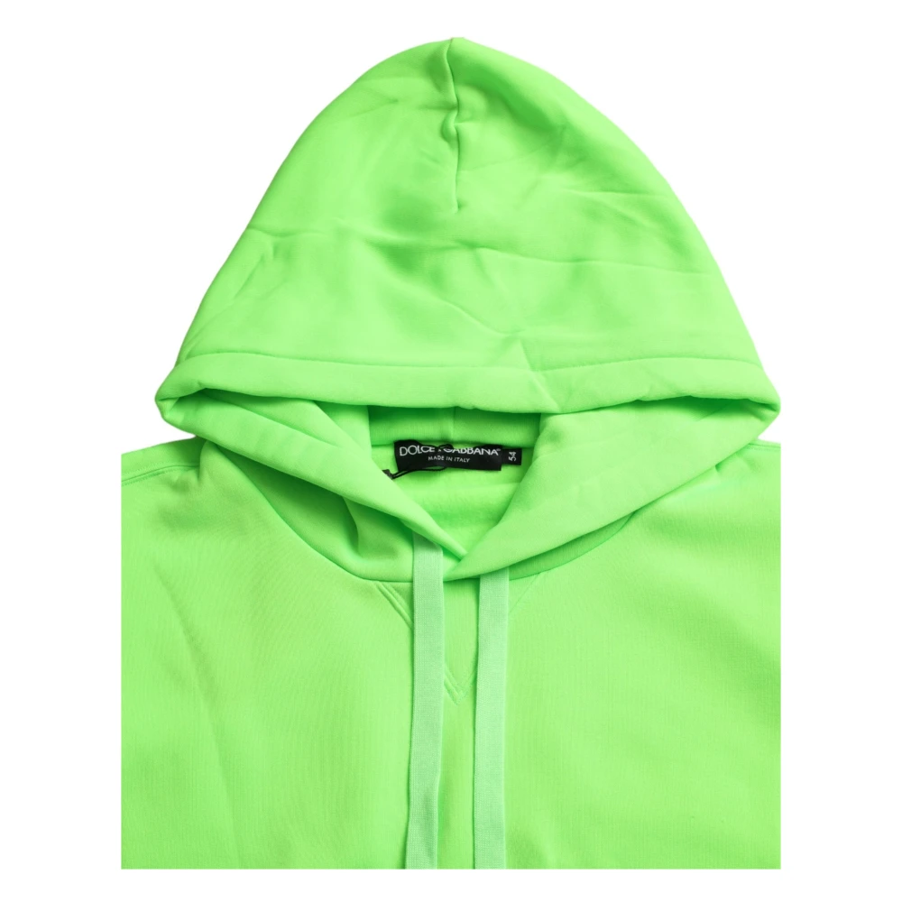 Dolce & Gabbana Neon Groene Pullover Hoodie Sweater Green Heren