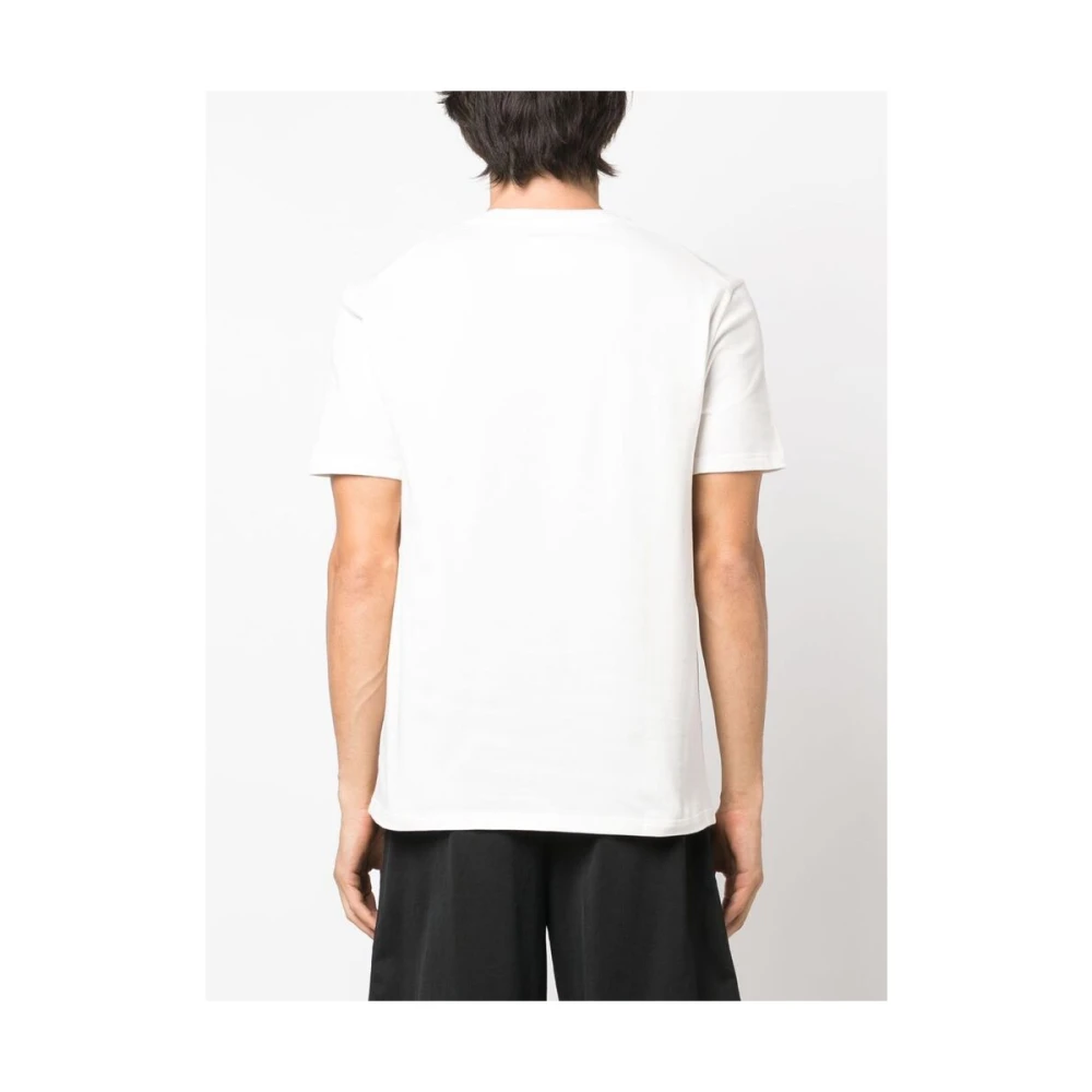Jil Sander Logo Print Katoenen T-Shirt White Heren