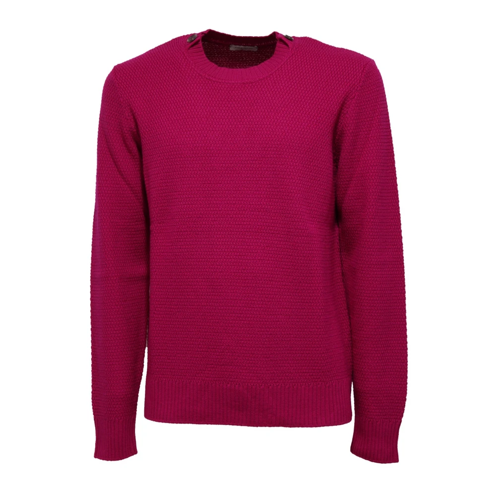 Paolo Pecora Men's Pink Maglione Wool Jumper - Round-Neck Knitwear - Xl - Knitwear