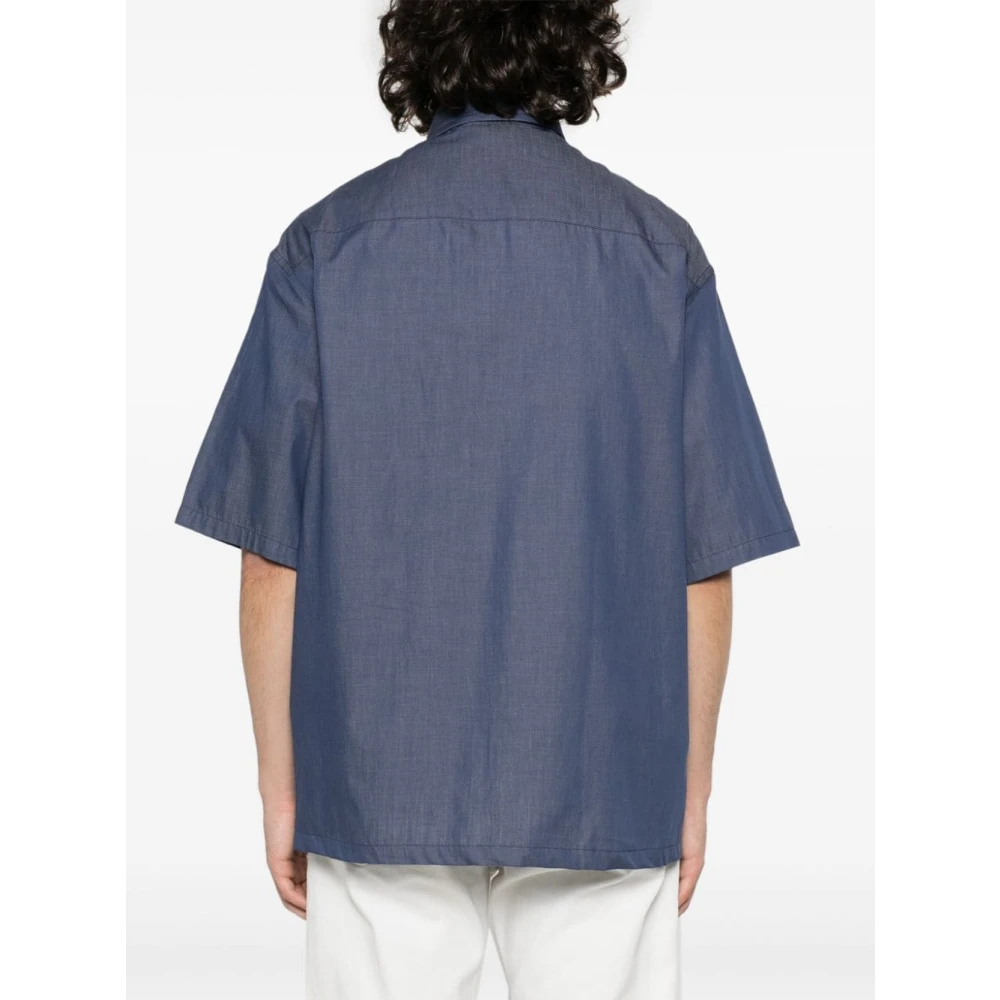 Emporio Armani Short Sleeve Shirts Blue Heren