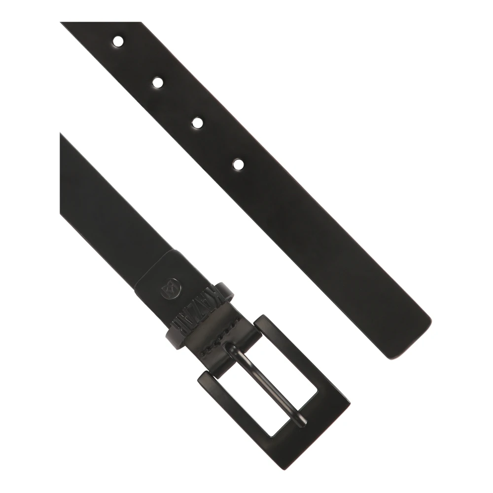 Kazar Subtiel zwart riem met metalen gesp en logo Black Dames