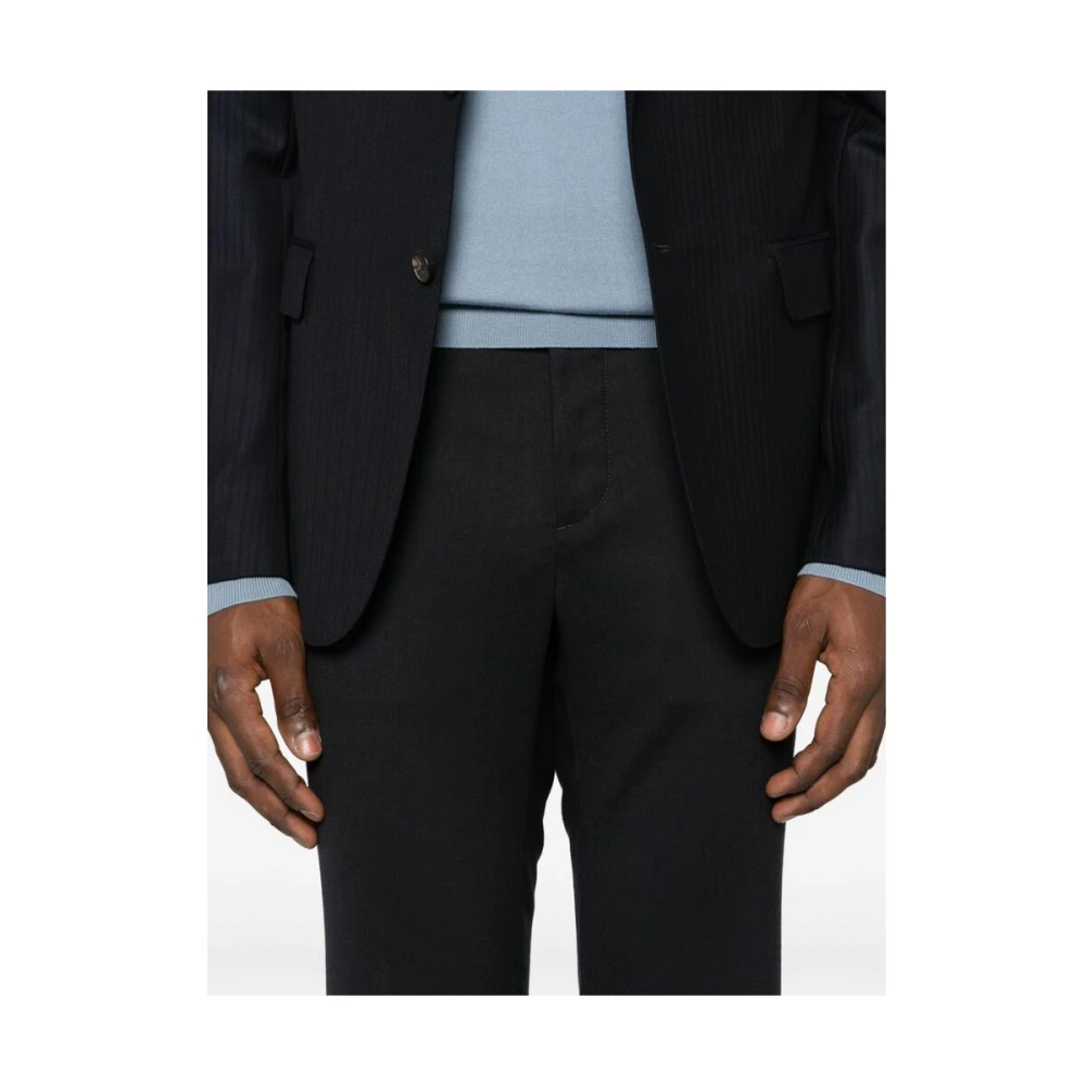 Incotex Midnight Blue Wool Blend Op Maat Gemaakte Broek Blue Heren