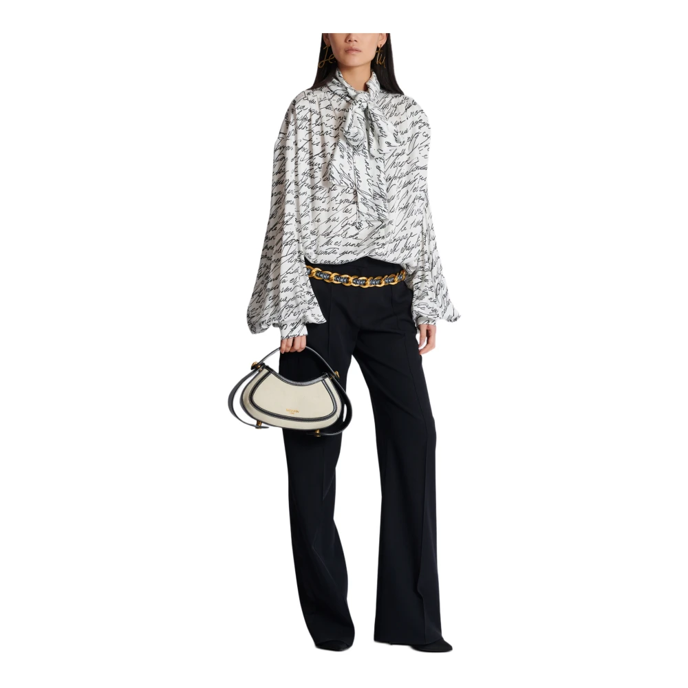 Balmain Middelgrote Jolie Madame tas van canvas en leer Beige Dames
