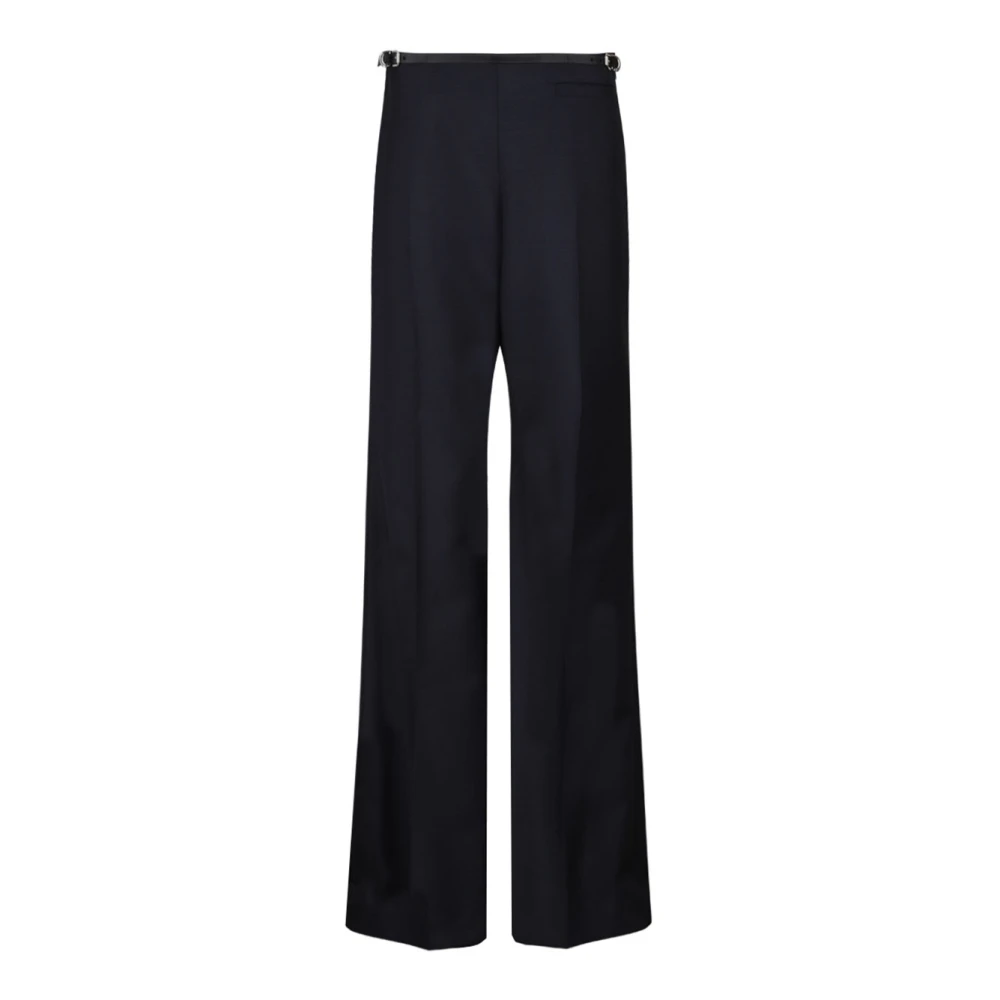 Givenchy Zwarte Flare Broek Wol Mohair Blue Dames
