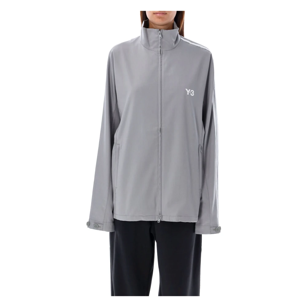Y-3 Grijze Gebreide Track Jacket Aw24 Gray Dames