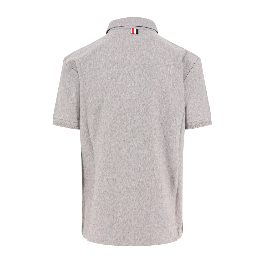Thom Browne Iconische Gestreepte Katoenen Poloshirt Gray Heren