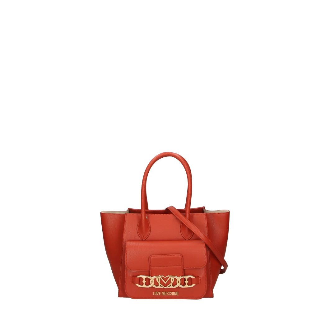Love Moschino Rode Schoudertas met Kettingband Red Dames