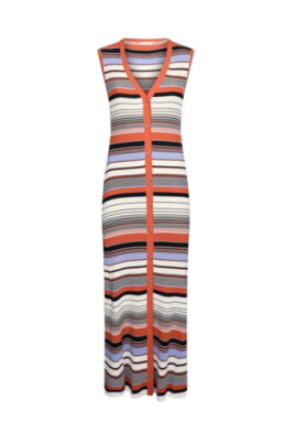multicolour-knit-dress-with-v-neck