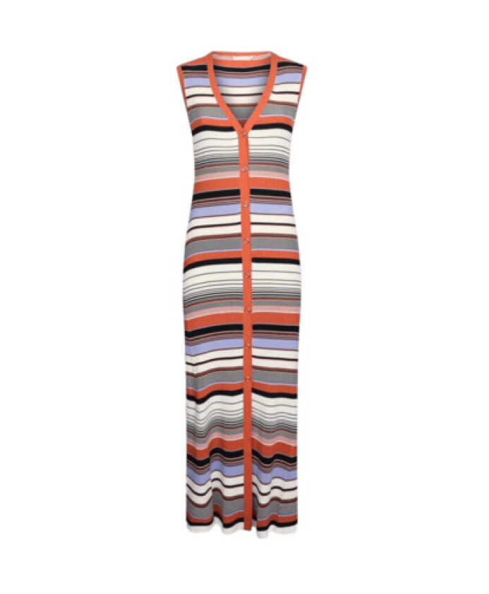 robe-tricot-multicolore-avec-col-en-v