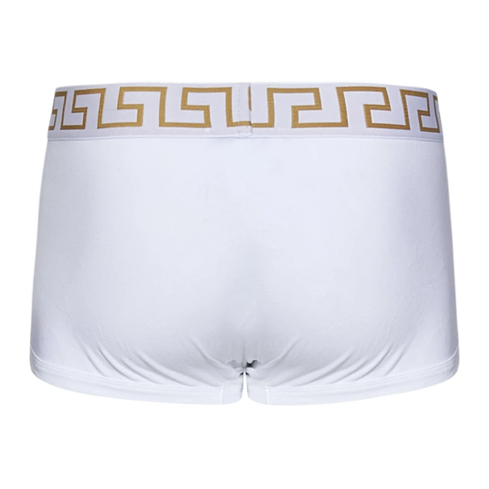Versace Gouden Greca Rand Wit Goud Ondergoed White Heren