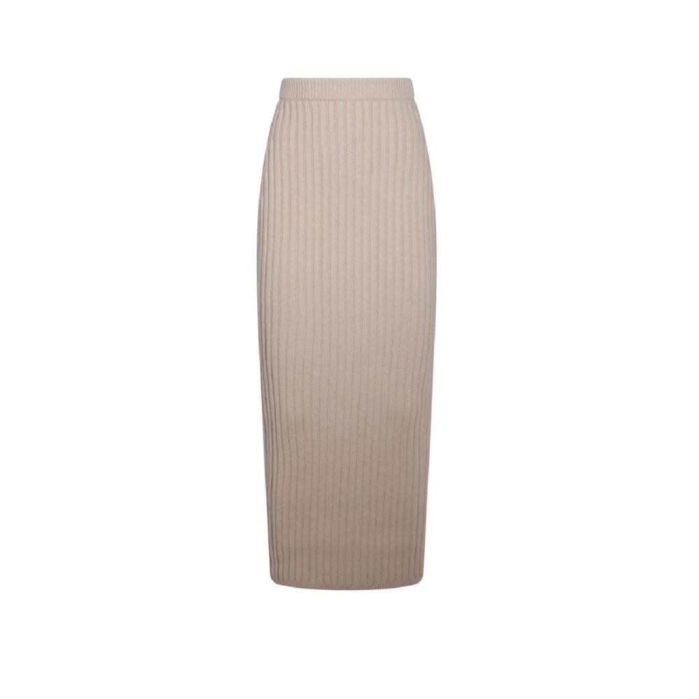 Max Mara Pink Maxi Skirts, Female, M, Wool And Cashmere Knit Skirt