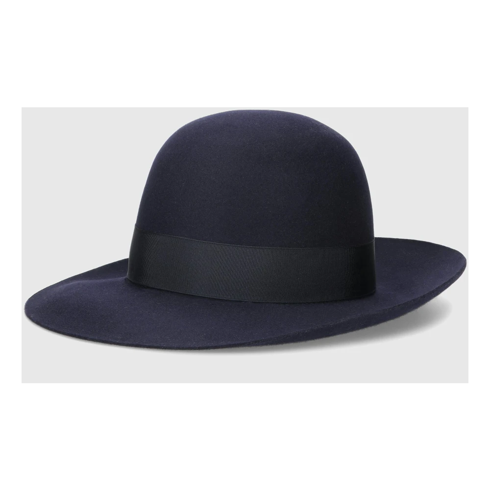 Borsalino Eleonora Folar Grote Rand Hoed Blue Dames