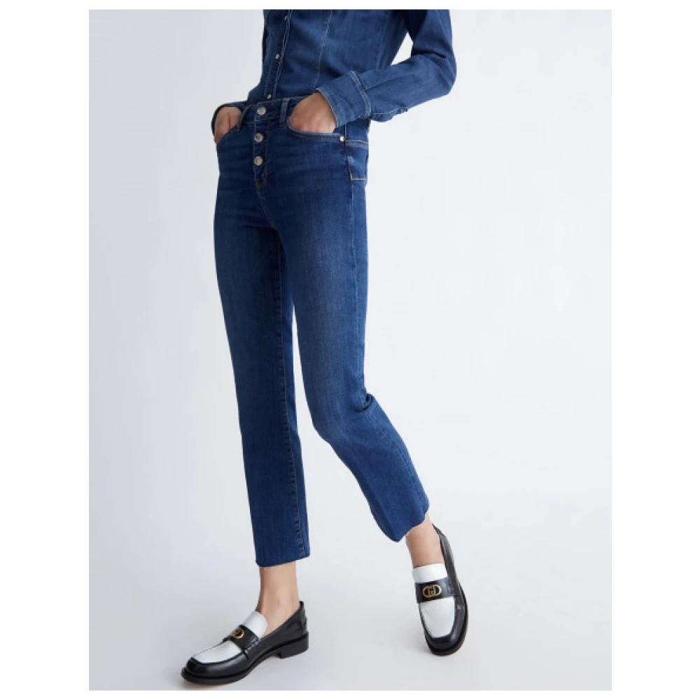 Liu Jo Hoge Taille Princess Crop Flare Jeans Blue Dames