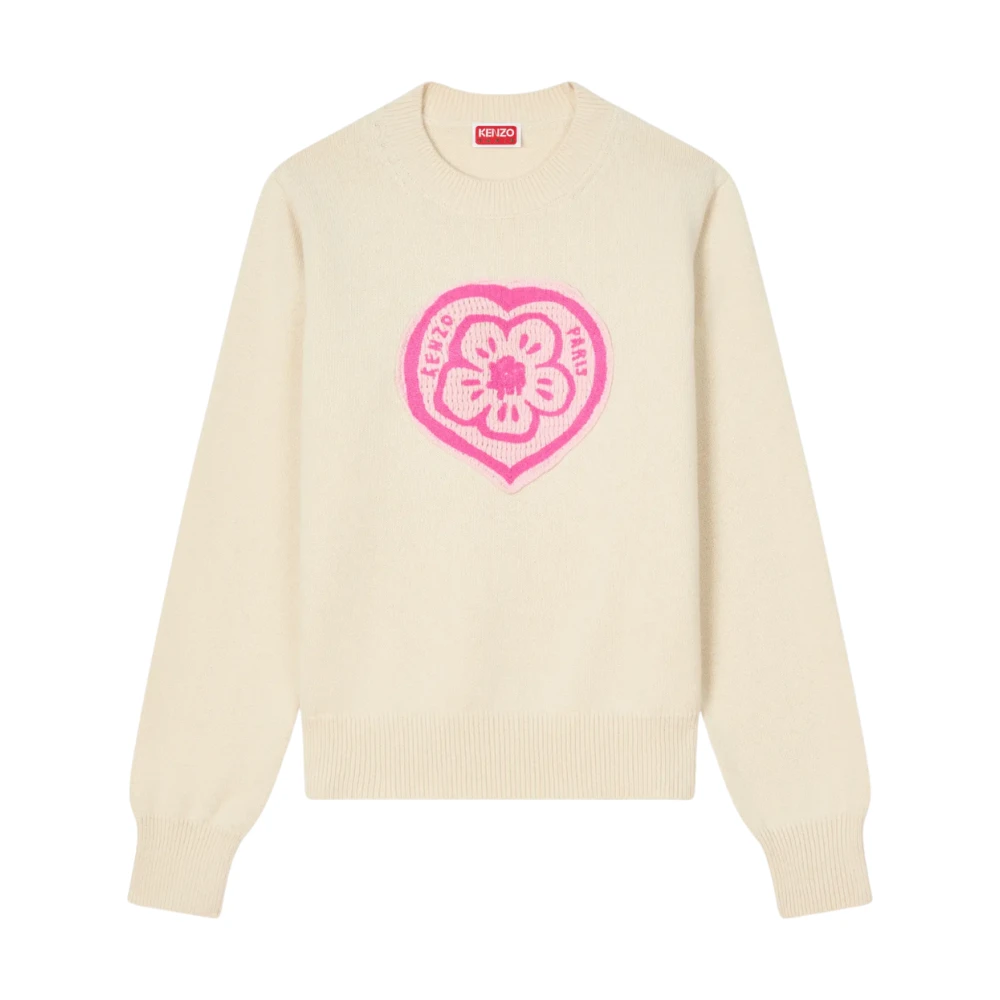 Kenzo Women's Beige Round-Neck Knitwear - Round-Neck Knitwear - M - Knitwear