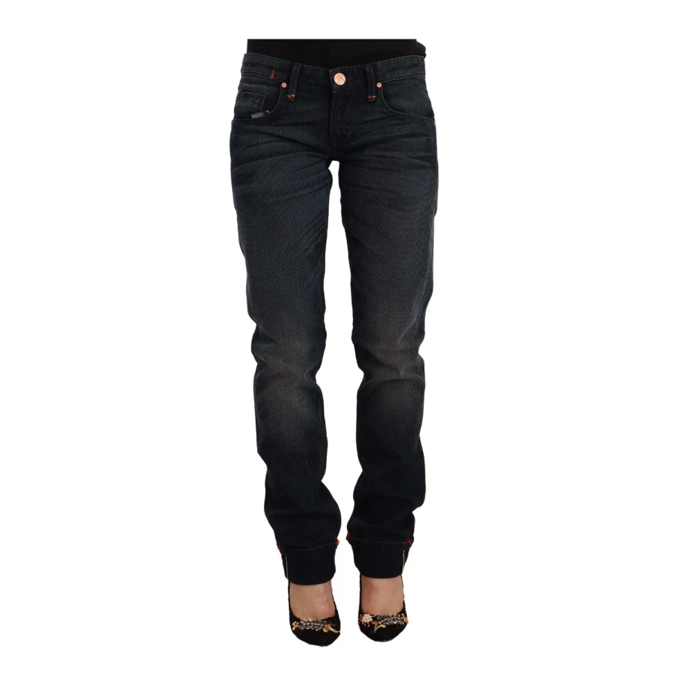 Acht Women's Black Washed Cotton Skinny Denim Low Waist Jeans - Slim Fit Jeans - W26 - Jeans