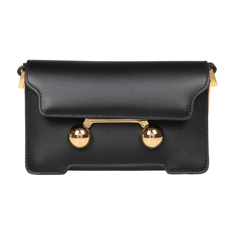 Marni Zwarte Leren Schoudertas Black Dames