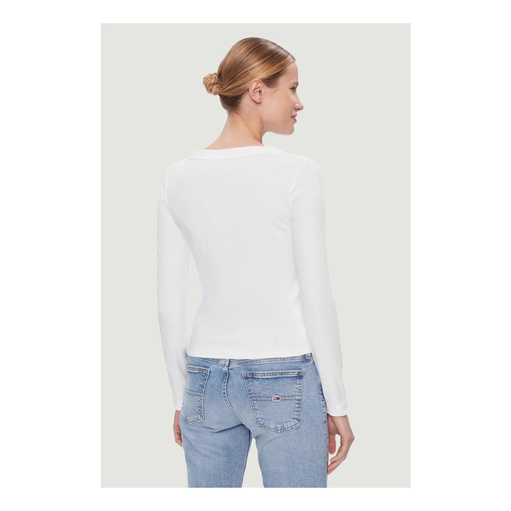 Tommy Jeans Long Sleeve Tops White Dames