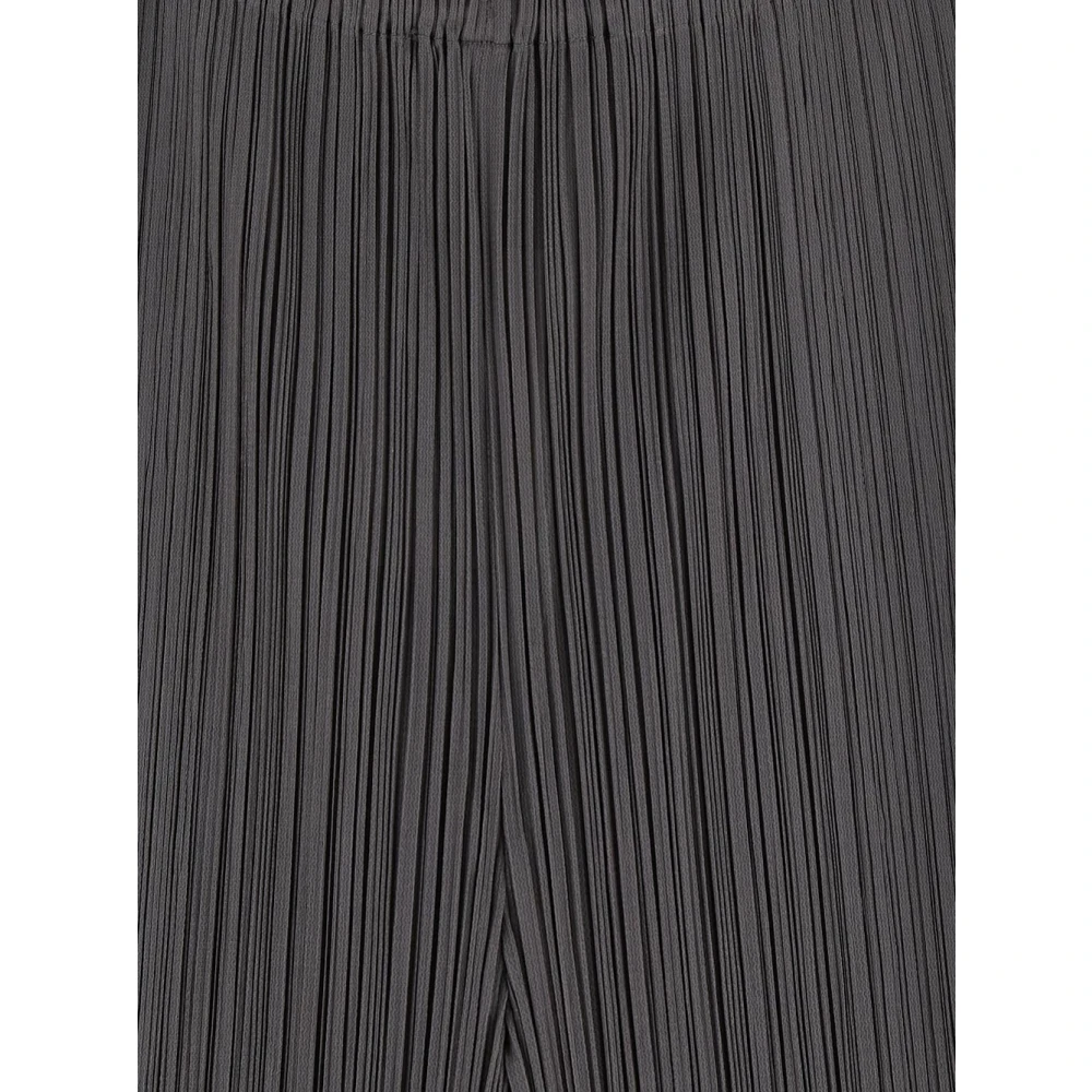 Issey Miyake Geplooide Polyesterbroek Gray Dames