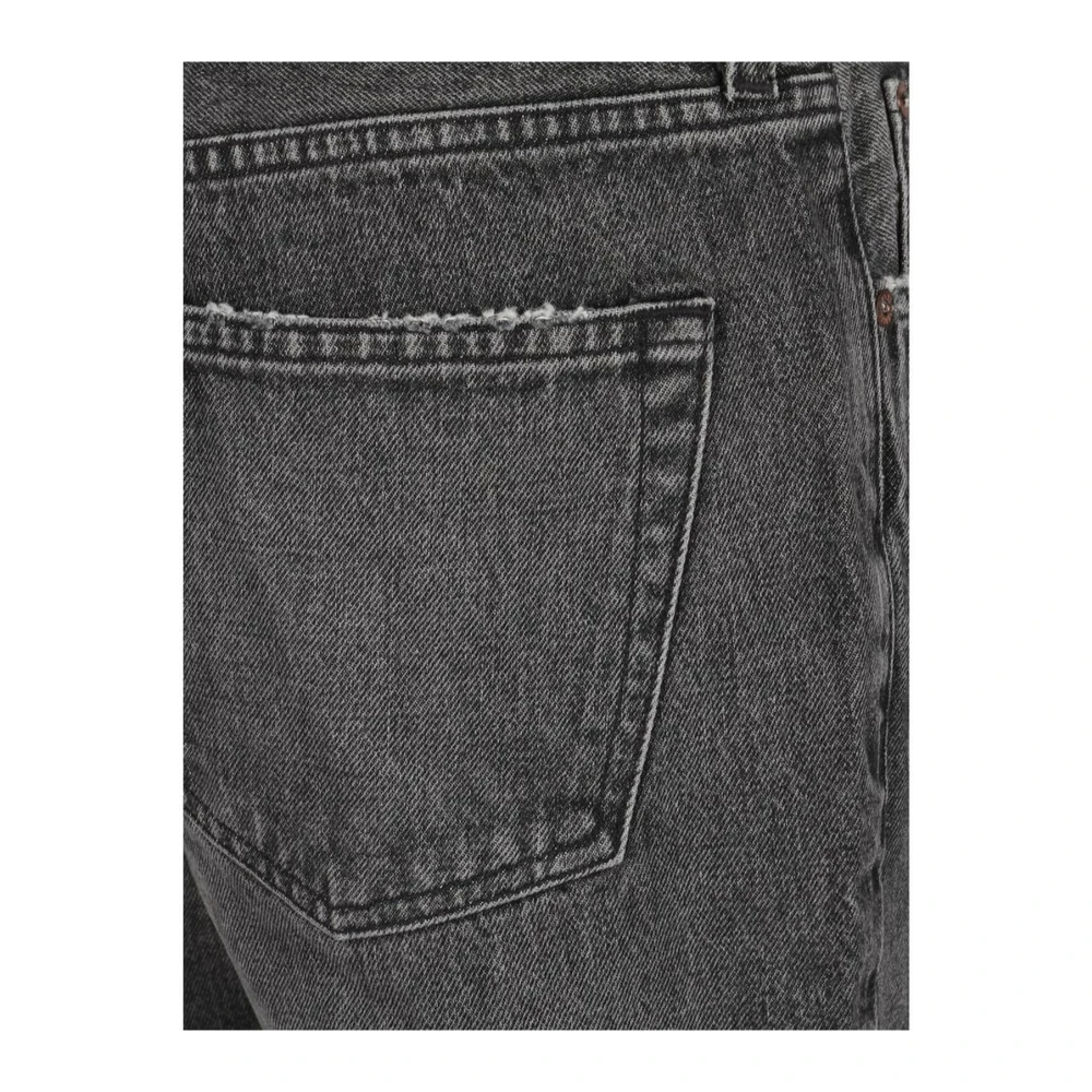 Agolde Denim Five-Pocket Broek met Tailleband Lussen Black Dames