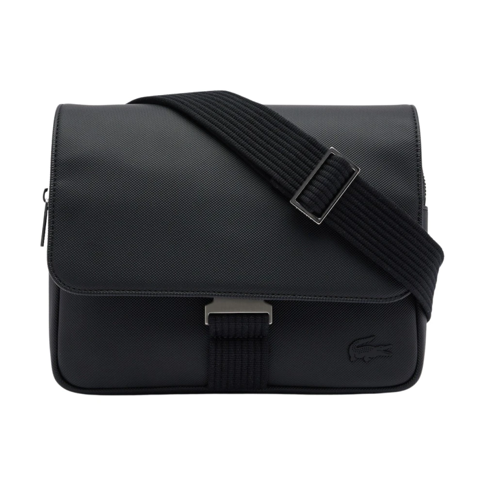 Lacoste Unisex Nero Borsa Messenger Classic Flap