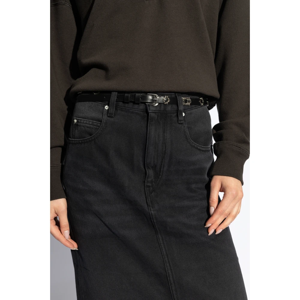 Isabel marant Leren riem 'Odena' Black Dames