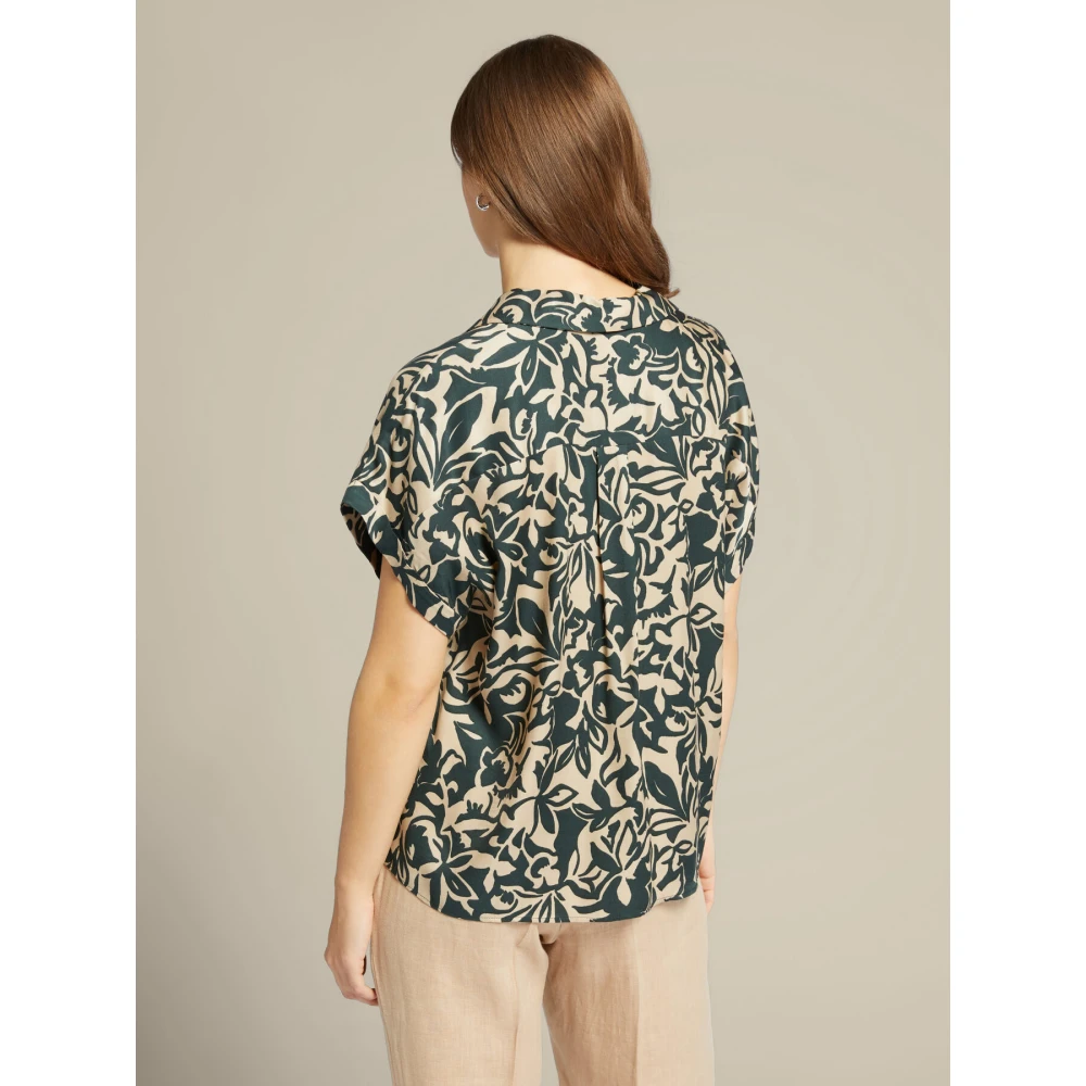 Elena Mirò Gedrukte Ecovero™ Viscose Shirt Multicolor Dames