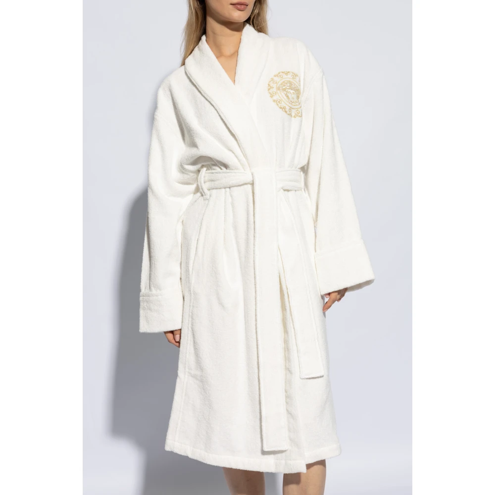Versace Badjas met logo White Heren