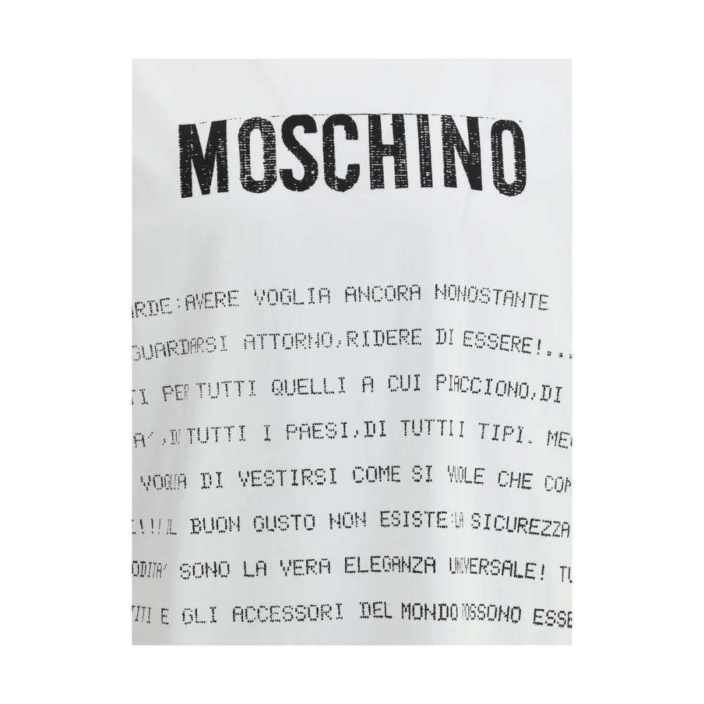 Moschino Logo Print Katoenen T-Shirt White Heren