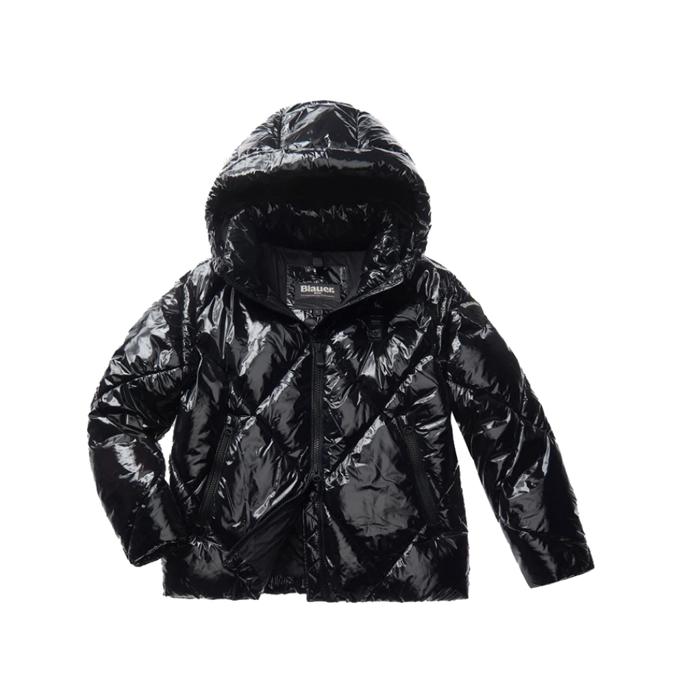 Blauer Elegante Zwarte Jas voor Vrouwen Black Dames