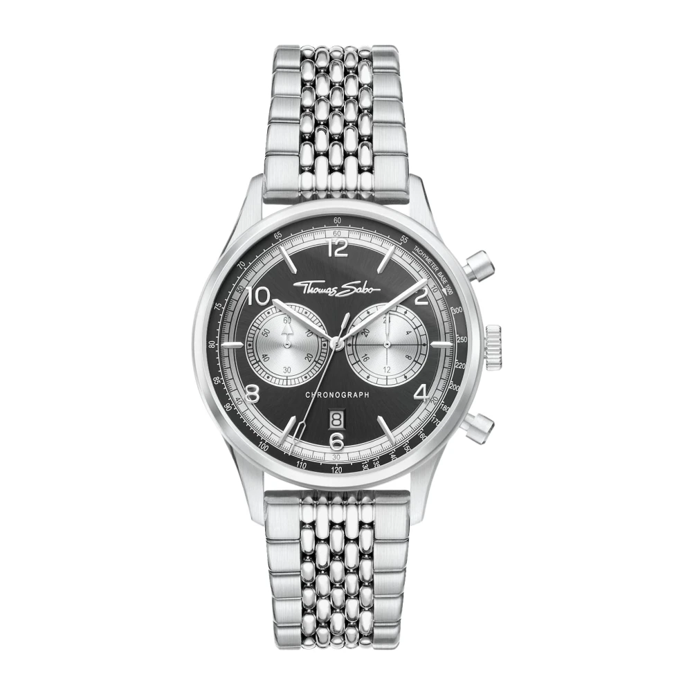 Thomas Sabo Men's Gray Watches, One Size, Rebel At Heart Chronograph In Silver Black