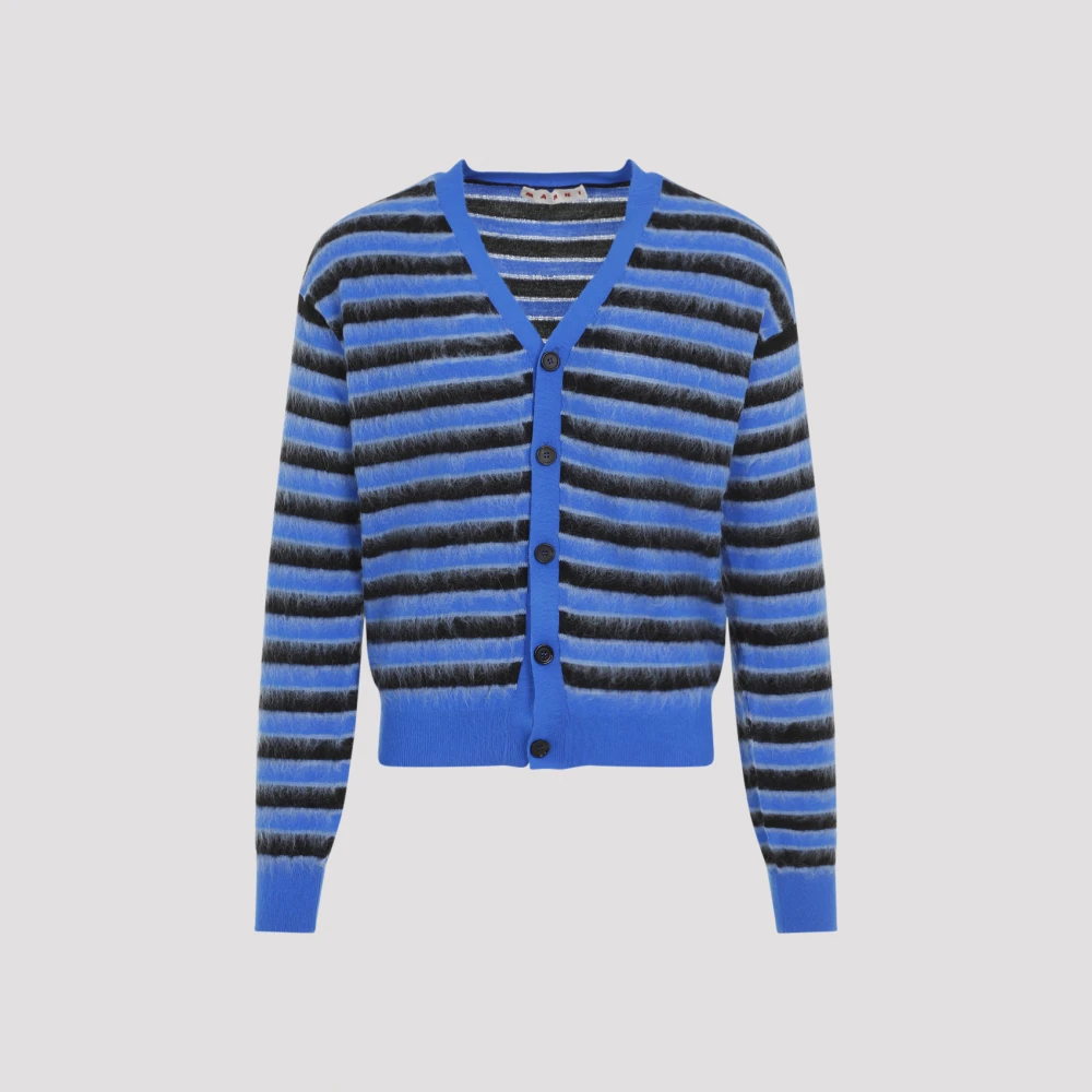 Marni Blauwe Cardigan Sweater Blue Heren