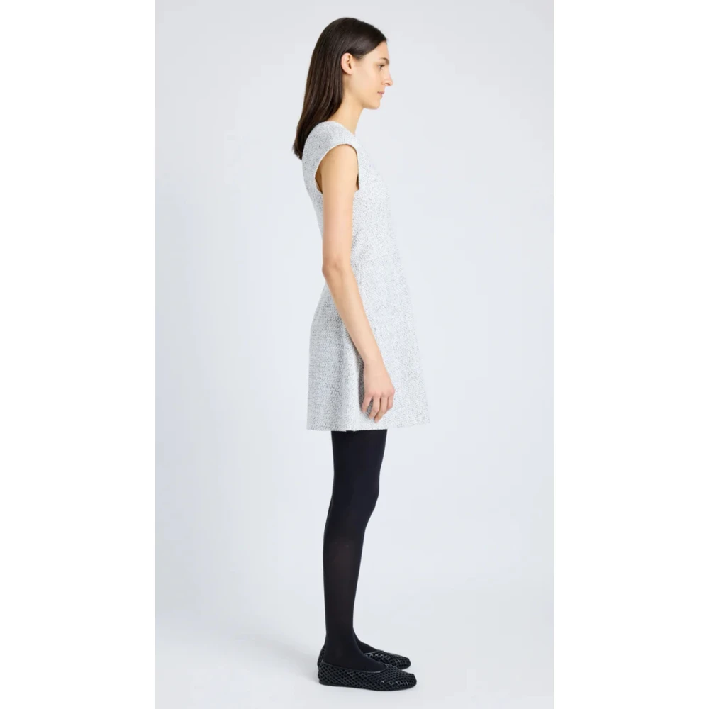 Proenza Schouler Albast Tweed A-Lijn Jurk White Dames