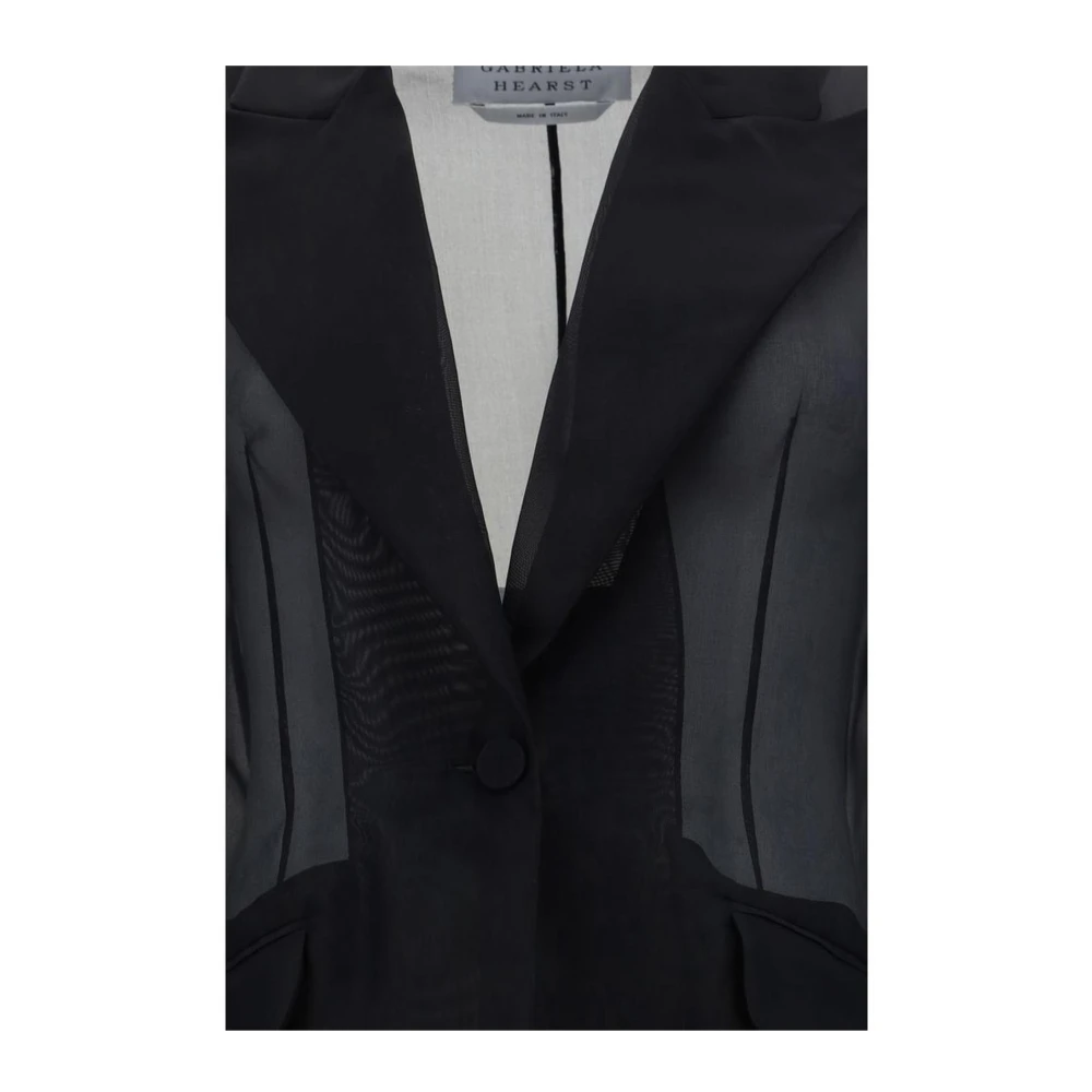 Gabriela Hearst Zijden Blazer met Monochroom Patroon Black Dames