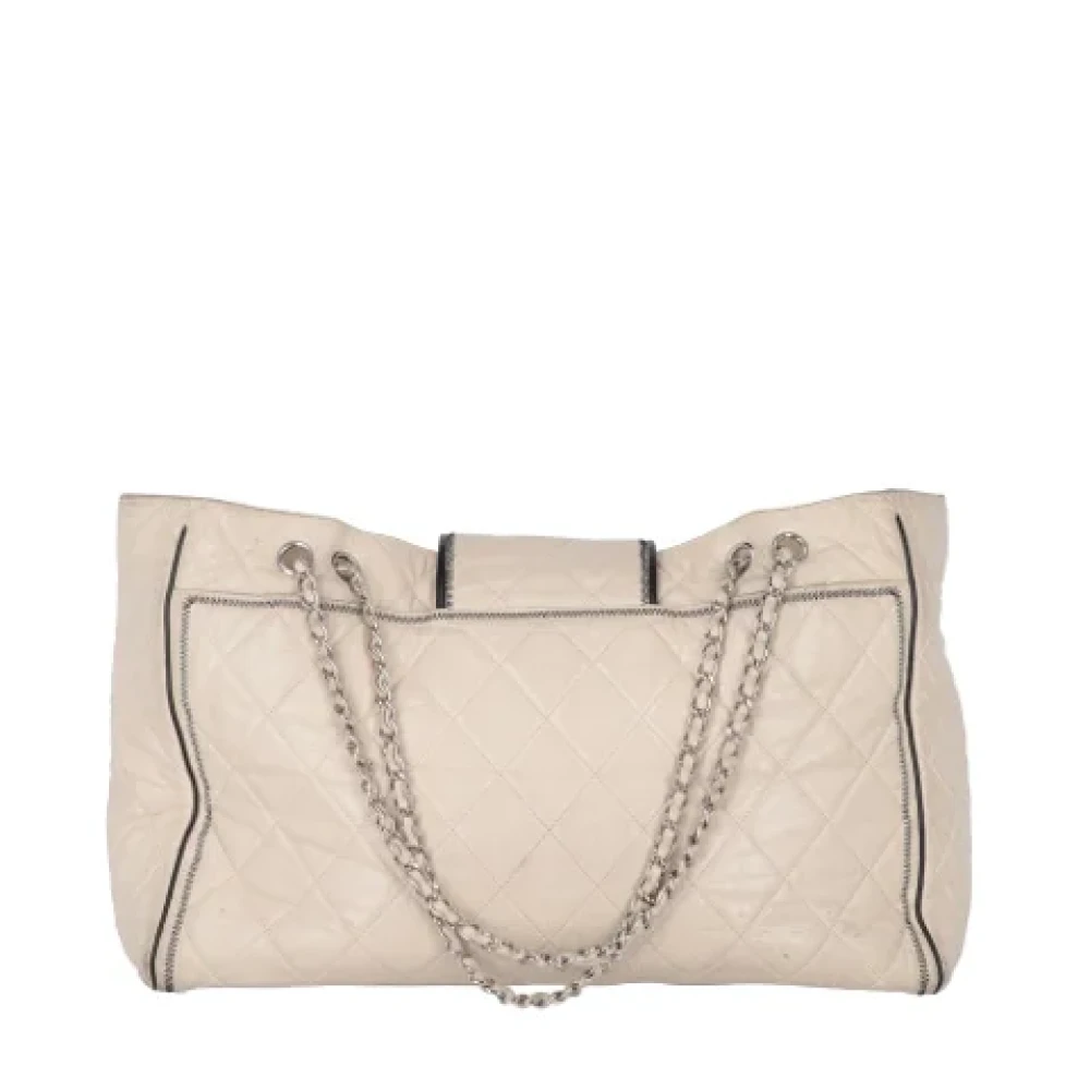 Chanel Vintage Pre-owned Leather chanel-bags Beige Dames