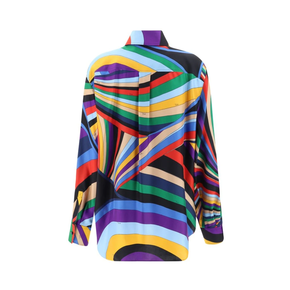 EMILIO PUCCI Zijden overhemd met Iris-print Multicolor Dames