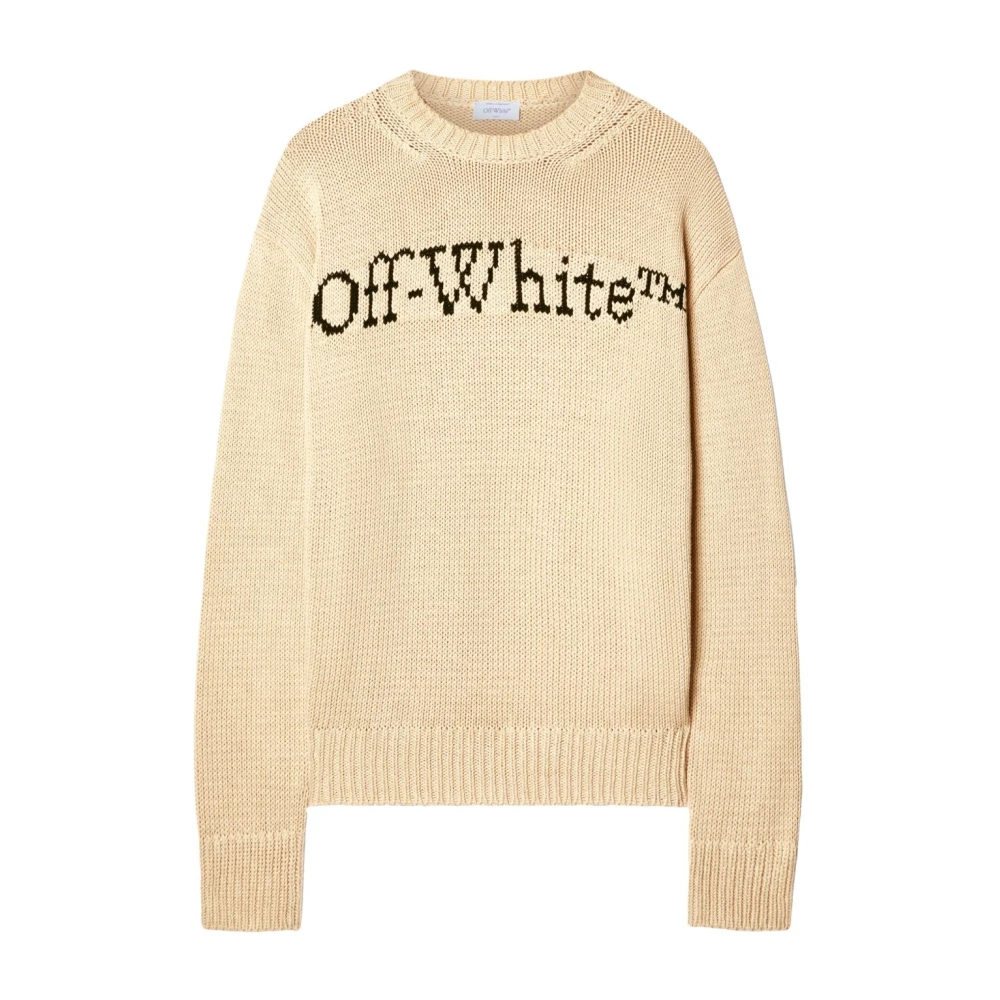 Off White Beige Sweater Collectie Beige Heren