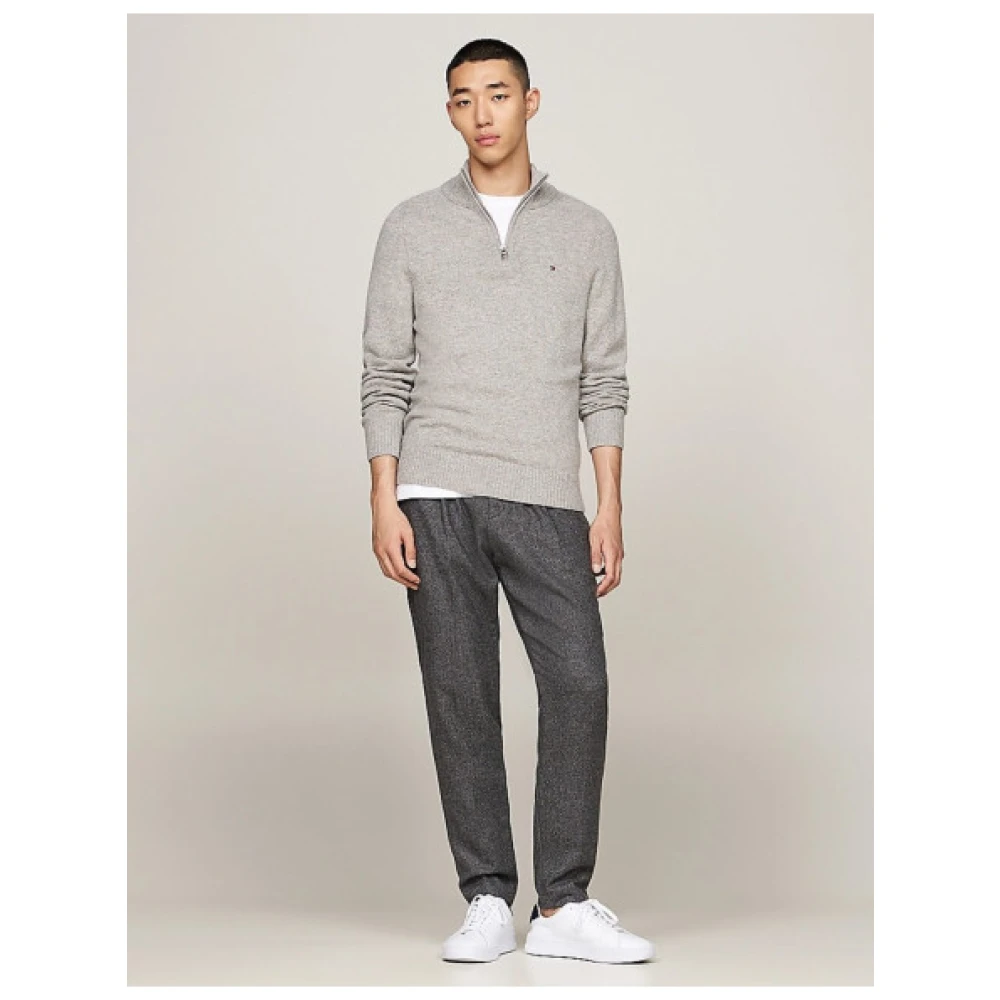 Tommy Hilfiger Wollen Half-Zip Trui Gray Heren