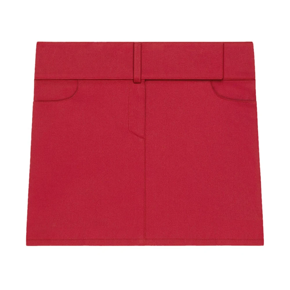 Courrèges Red Short Skirts, Female, S, Mini Skirt With Pockets
