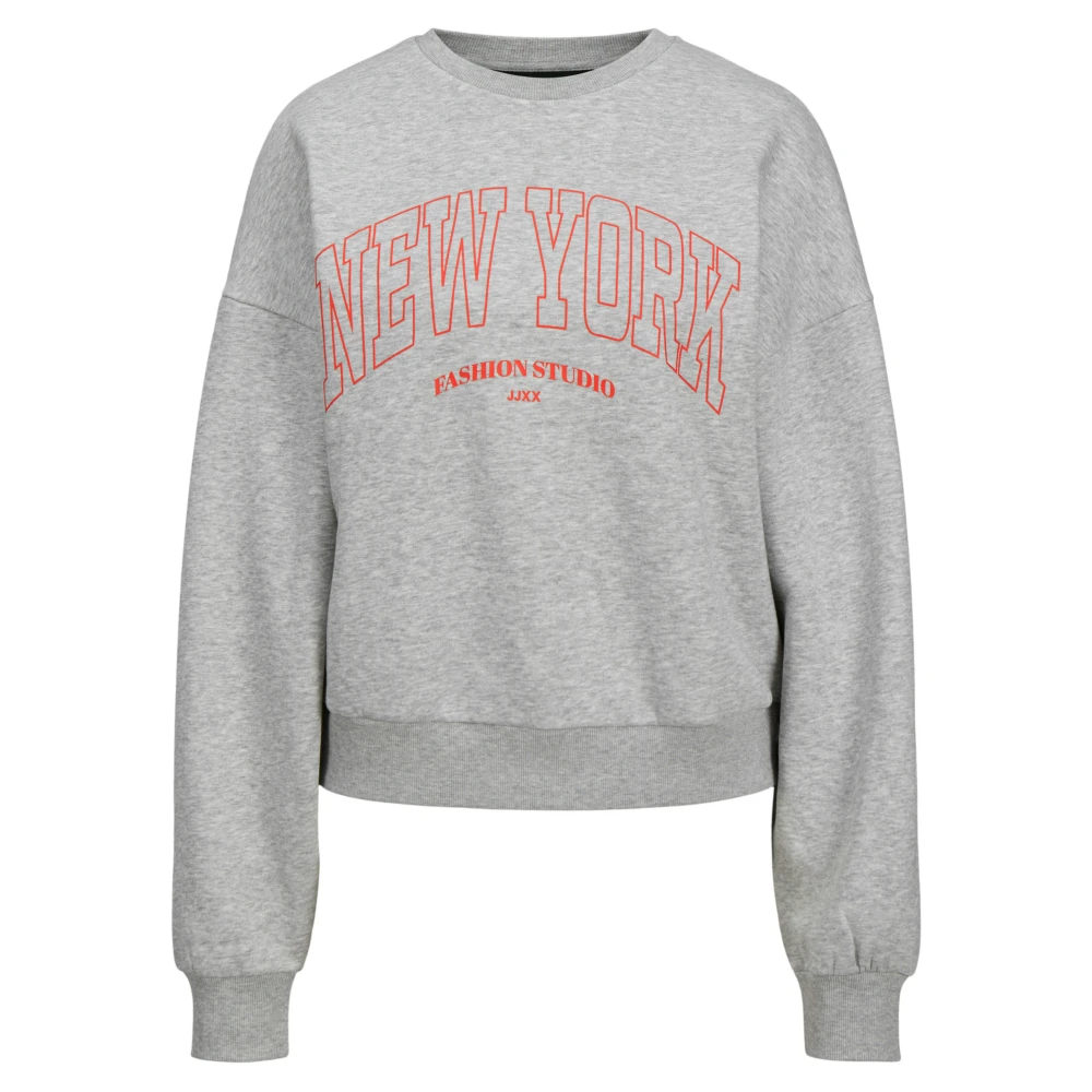 jack & jones Merle Crew Sweatshirt Lichtgrijs Melange Gray Dames