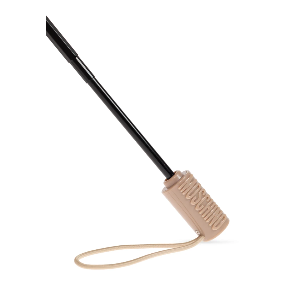 Moschino Opvouwbare paraplu met logo Beige Unisex